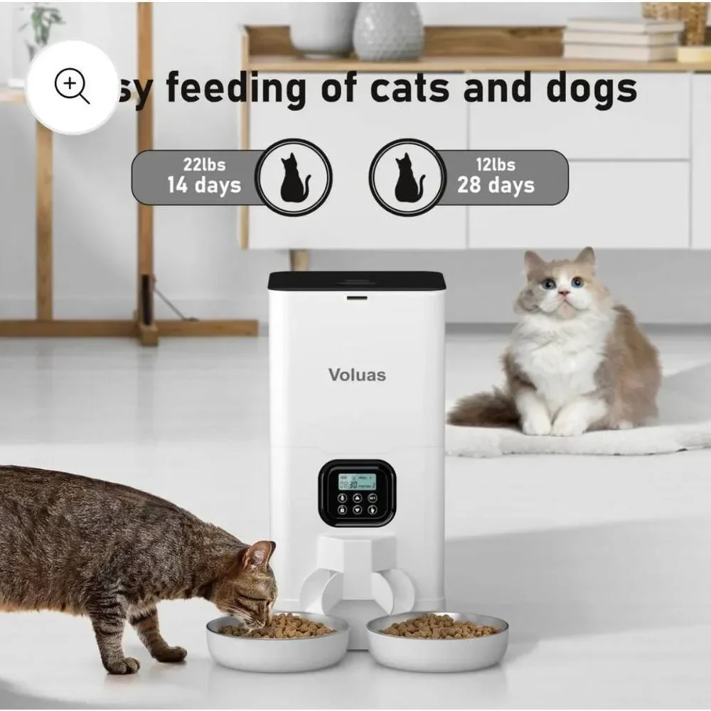 VOLUAS Automatic Cat Feeder For Two Cats